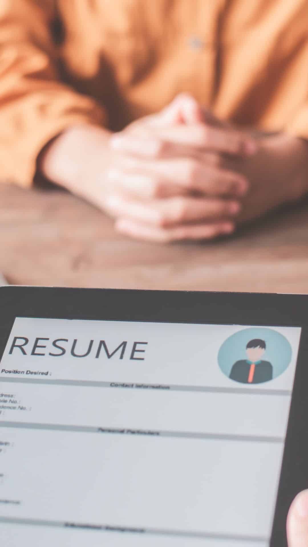 A person interviewing for an online job