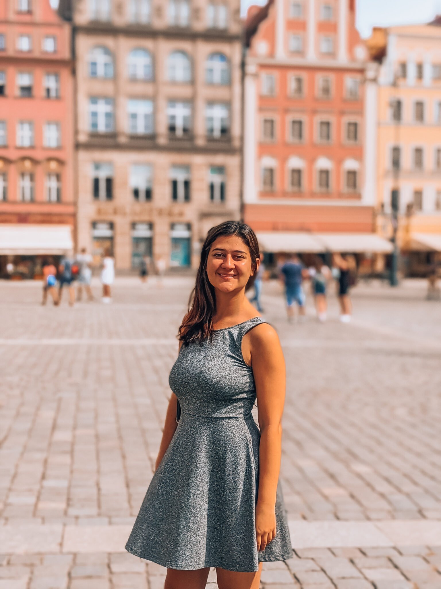 3-day itinerary in Wrocław | author standing in front of the main square