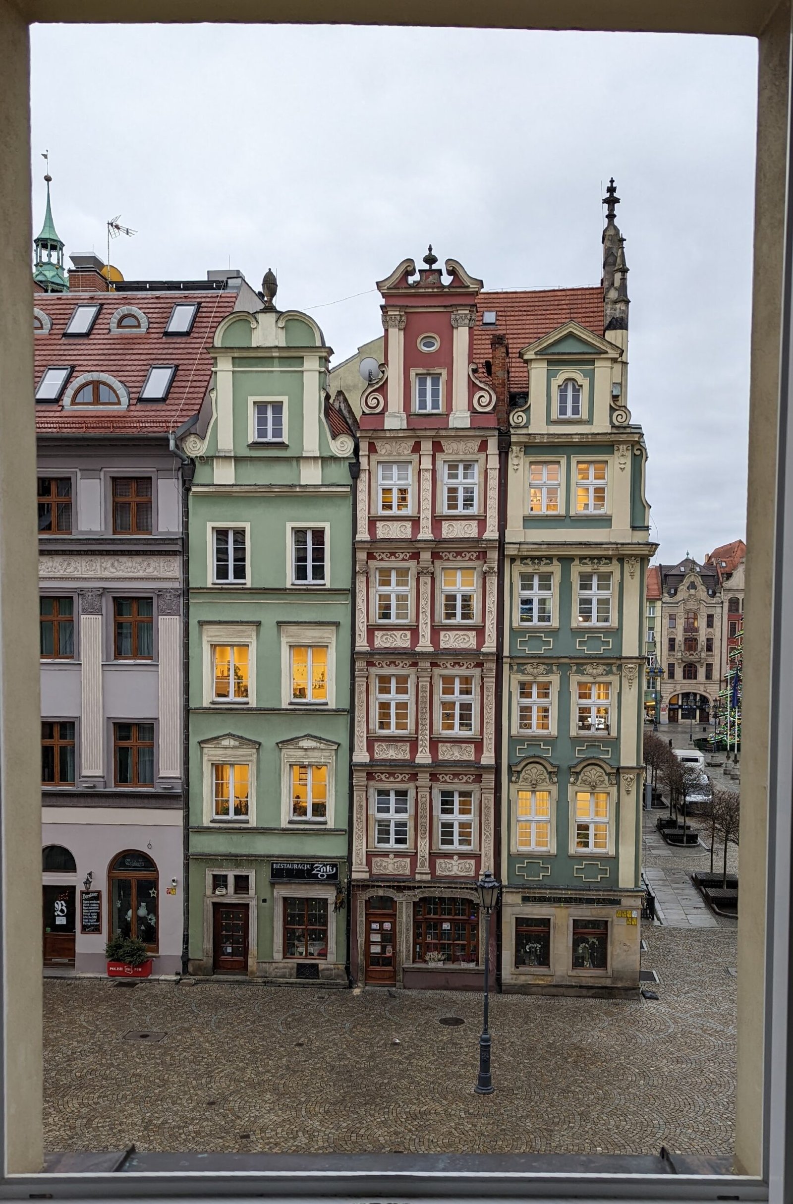 a 3-day itinerary in wrocław | views of the main square high up from an apartment