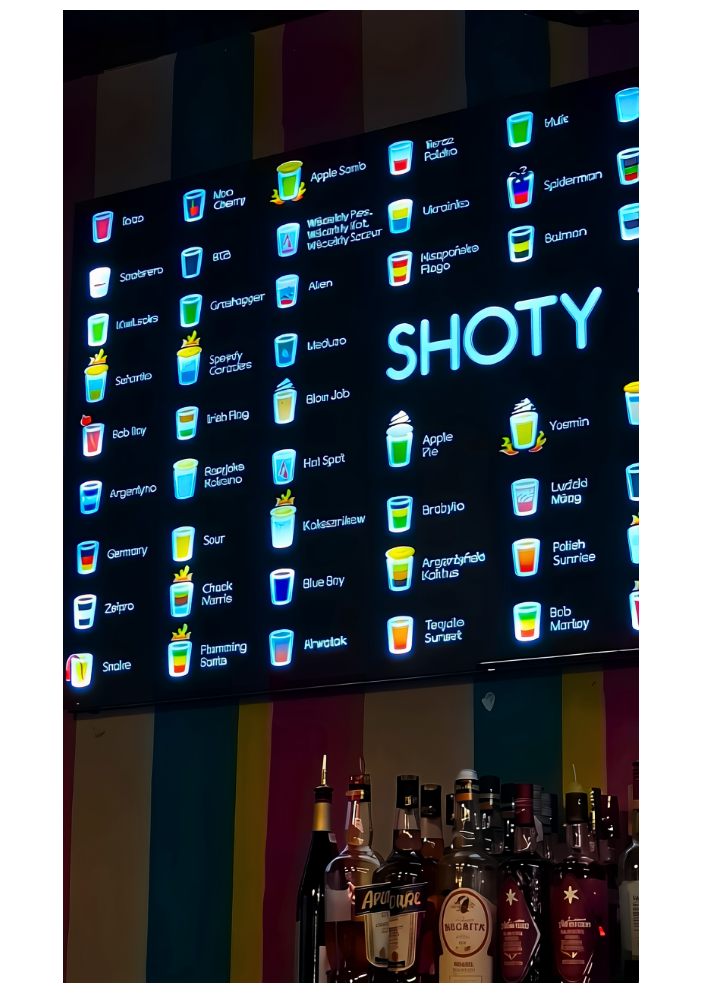 Best Bars in Wrocław Old Town Just a glimpse of the list of shots of Czupitos